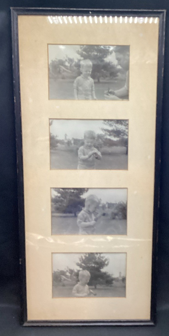 Vtg Photos, Little Boy Smokes a Pipe, series of 4 photos cir 1950, 8.25