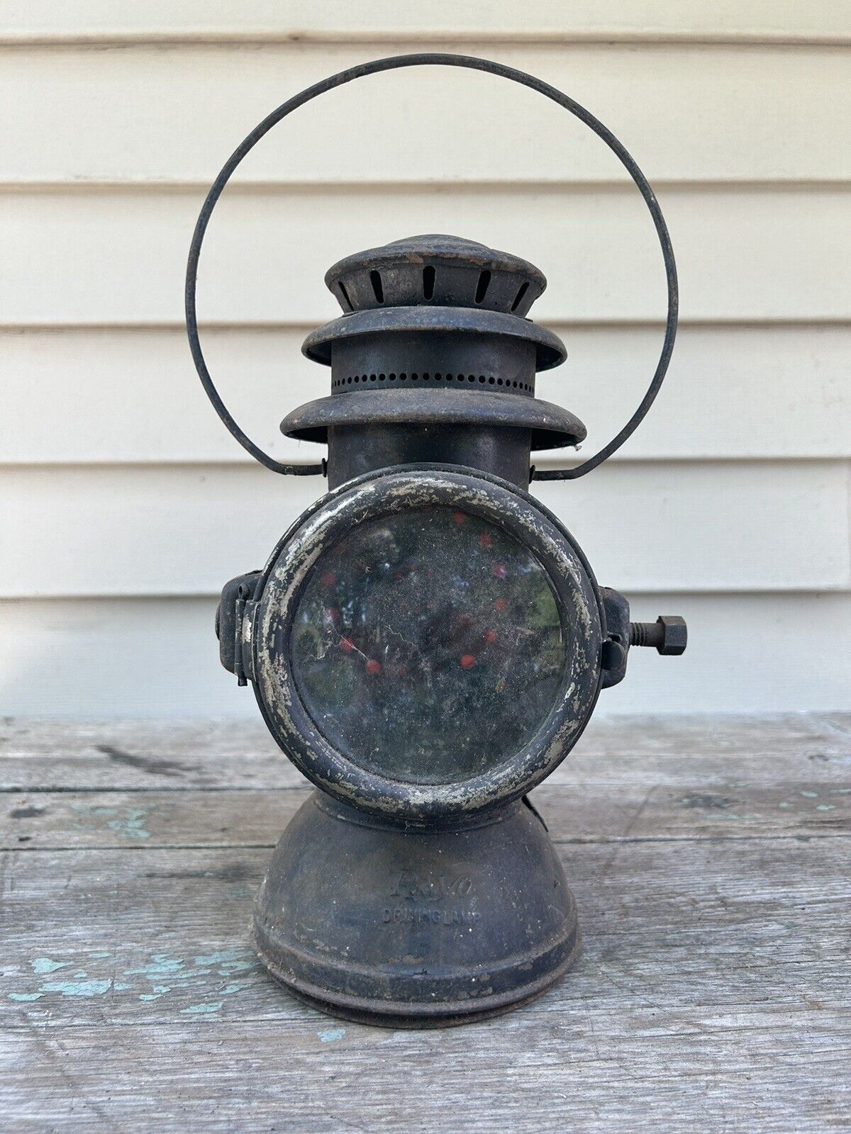 Antique Rayo Driving Carriage Lantern Lamp Clear and Red Lense no cracks
