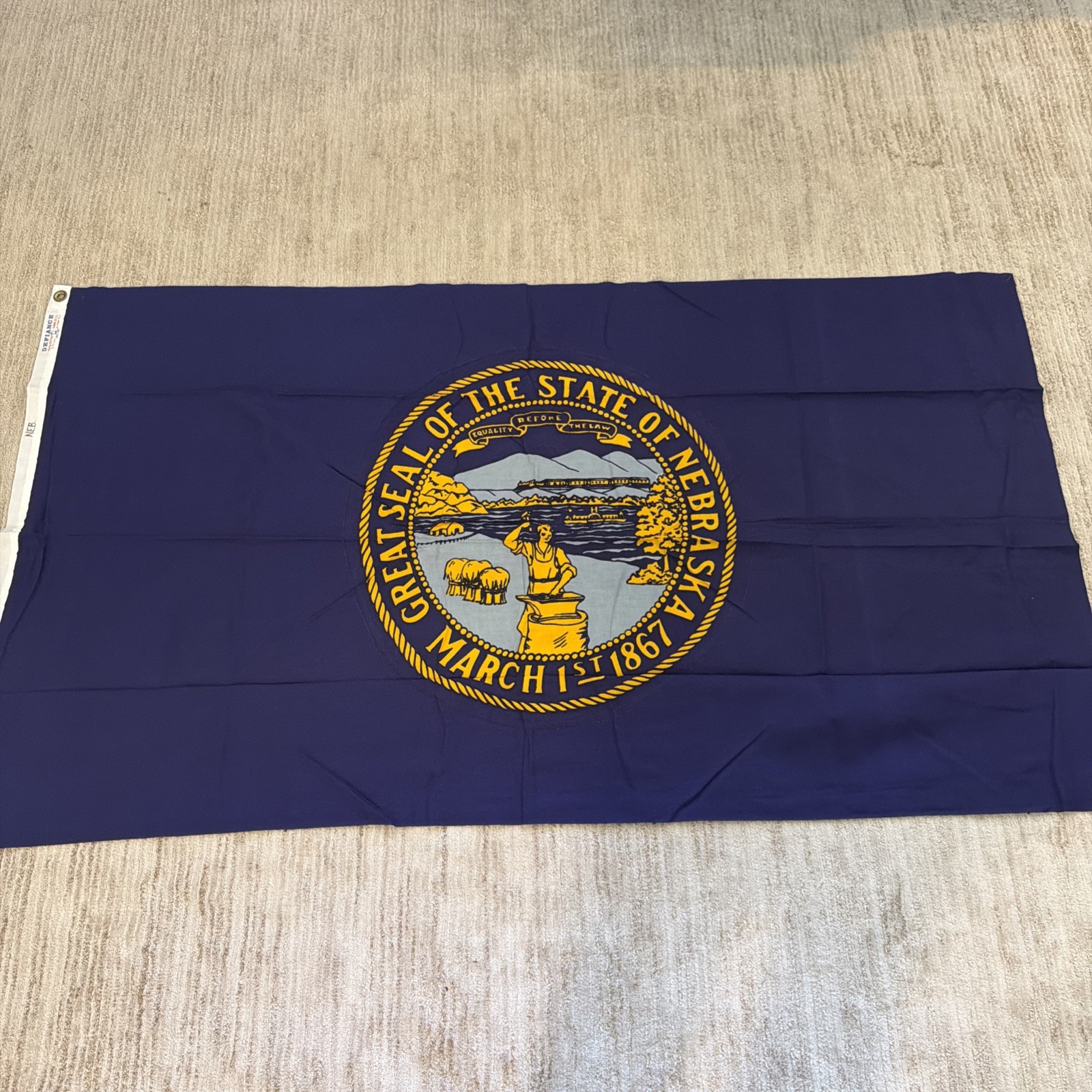Vintage Nebraska State Flag – Defiance by Annin & Co. – 100% Cotton Bunting