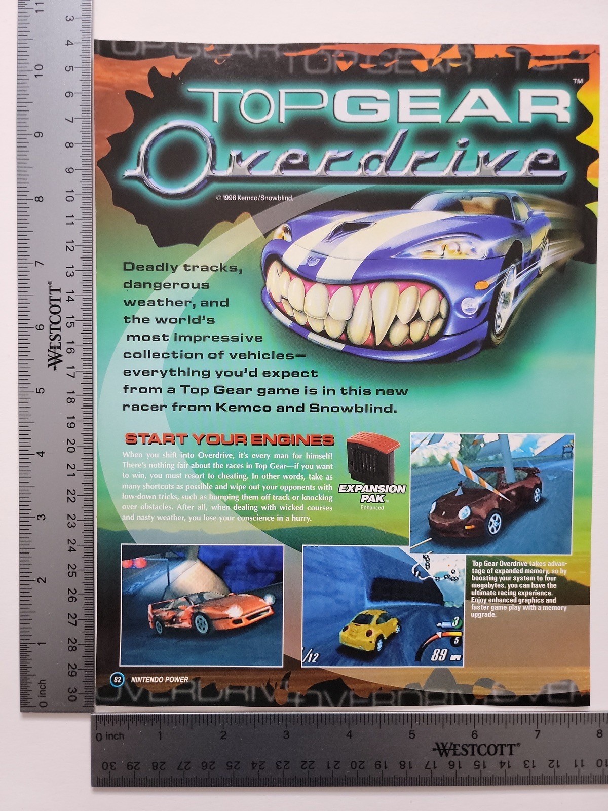 Top Gear Overdrive Advertisement Original Print Ad / Poster Game Gift Art