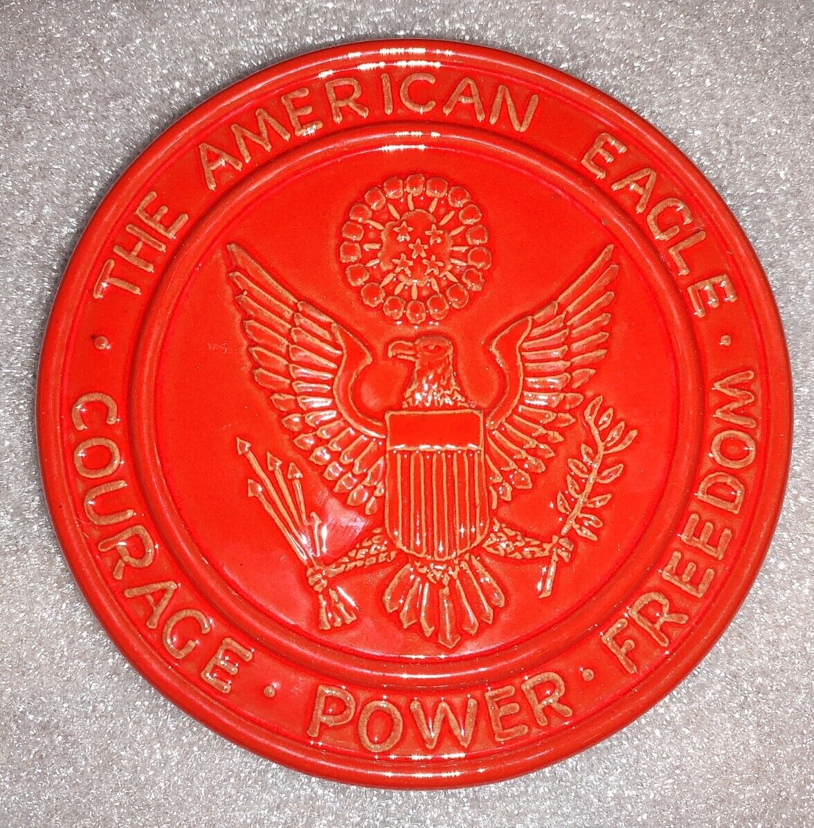 Frankoma The American Eagle 1776 - 1976 Trivet Flame Red