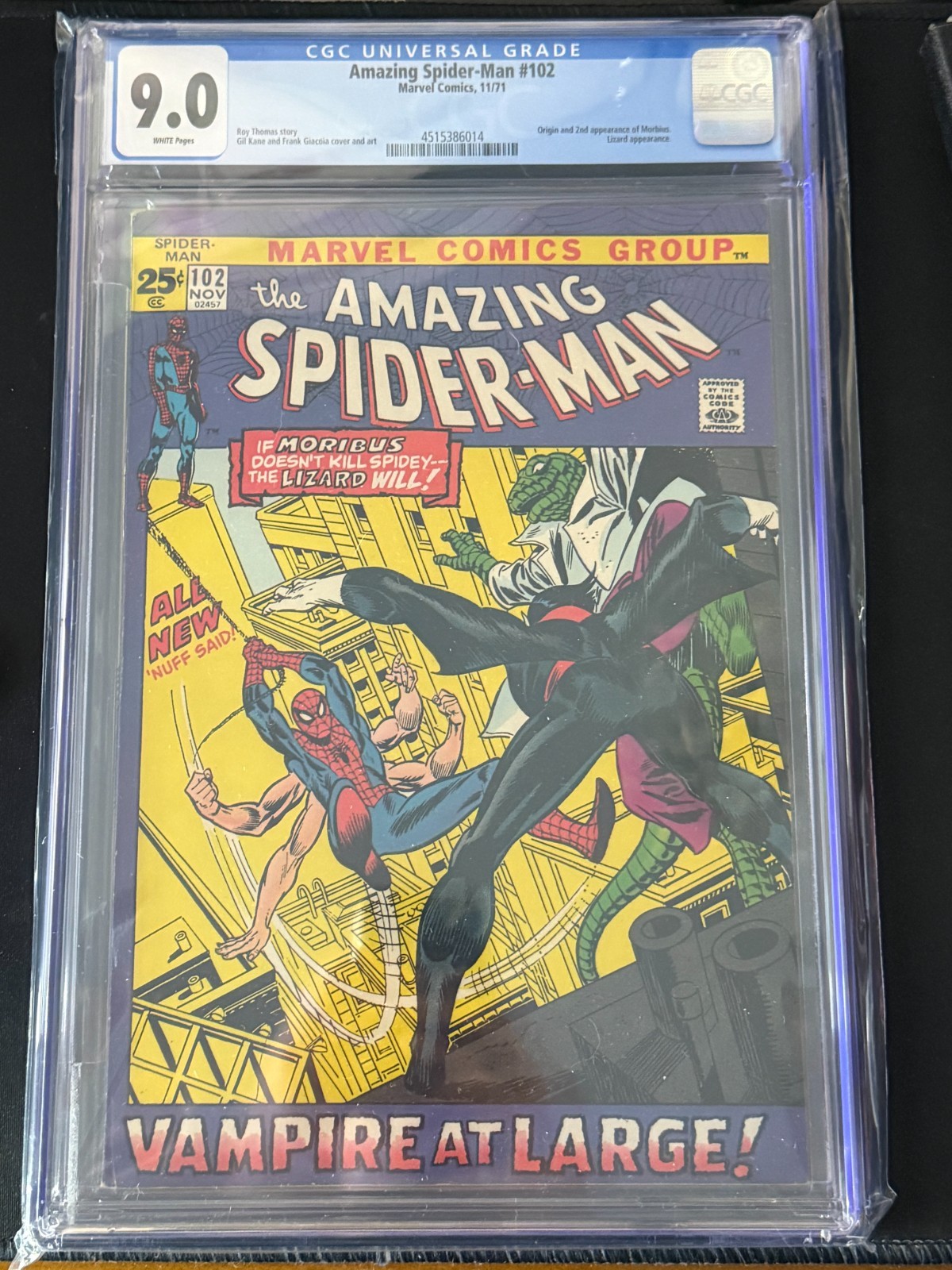 Amazing Spider-Man #102 2ND MORBIUS CGC 9.0 WHITE pages SERIES KEY Amazing Spider-Man #102 2ND MORBIUS CGC 9.0 WHITE pages SERIES KEY