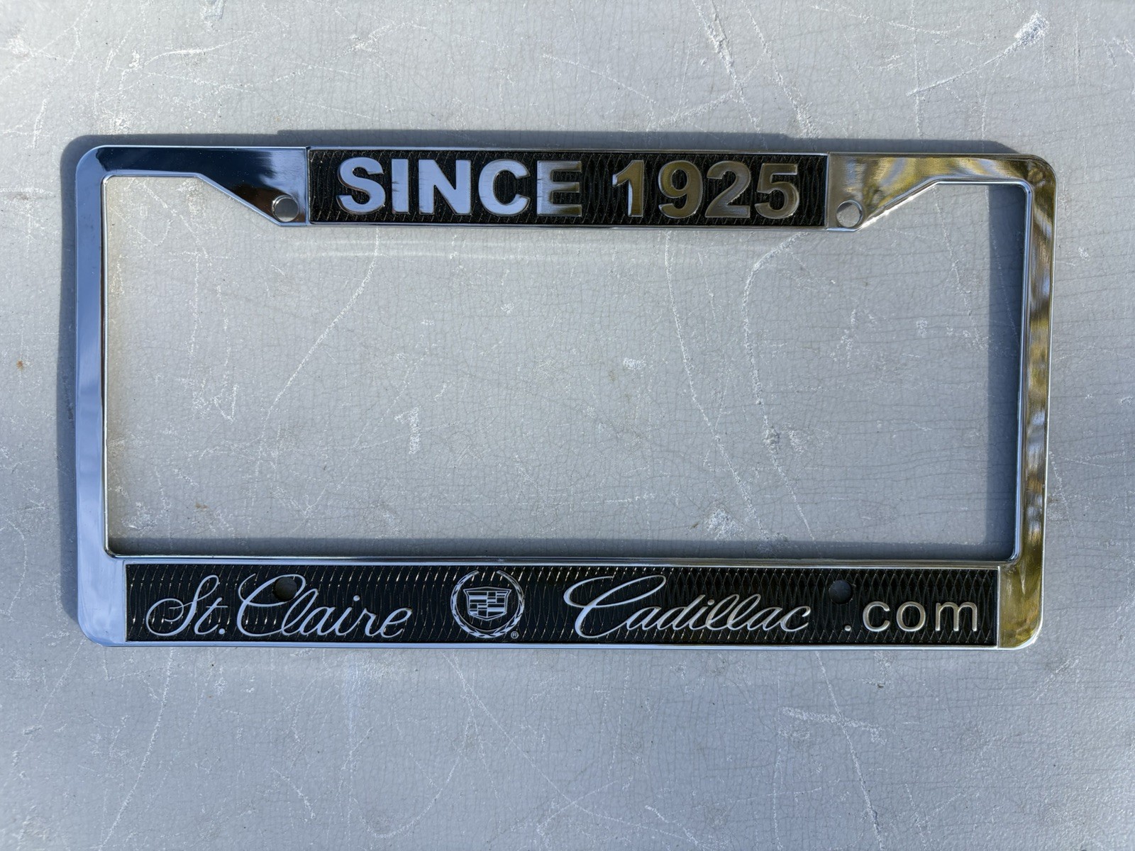 St. Claire Cadillac License Plate Frome
