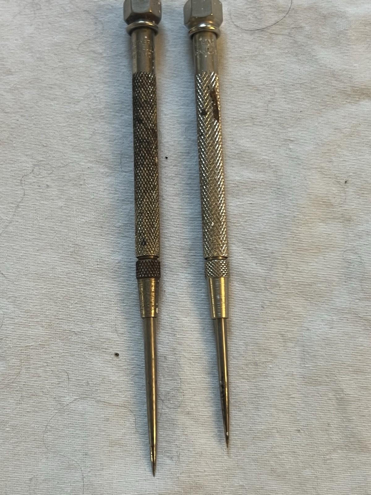 2 Vintage General Hardware Manufacturing Co NY Machinist Scribe Metal Mark Tools