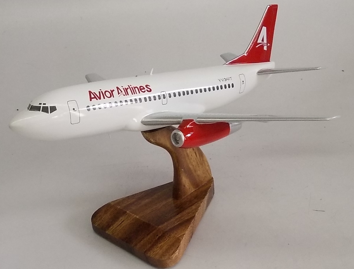 B-737 Avior Airlines Boeing B737 Airplane Desktop Kiln Dried Wood Model Big New