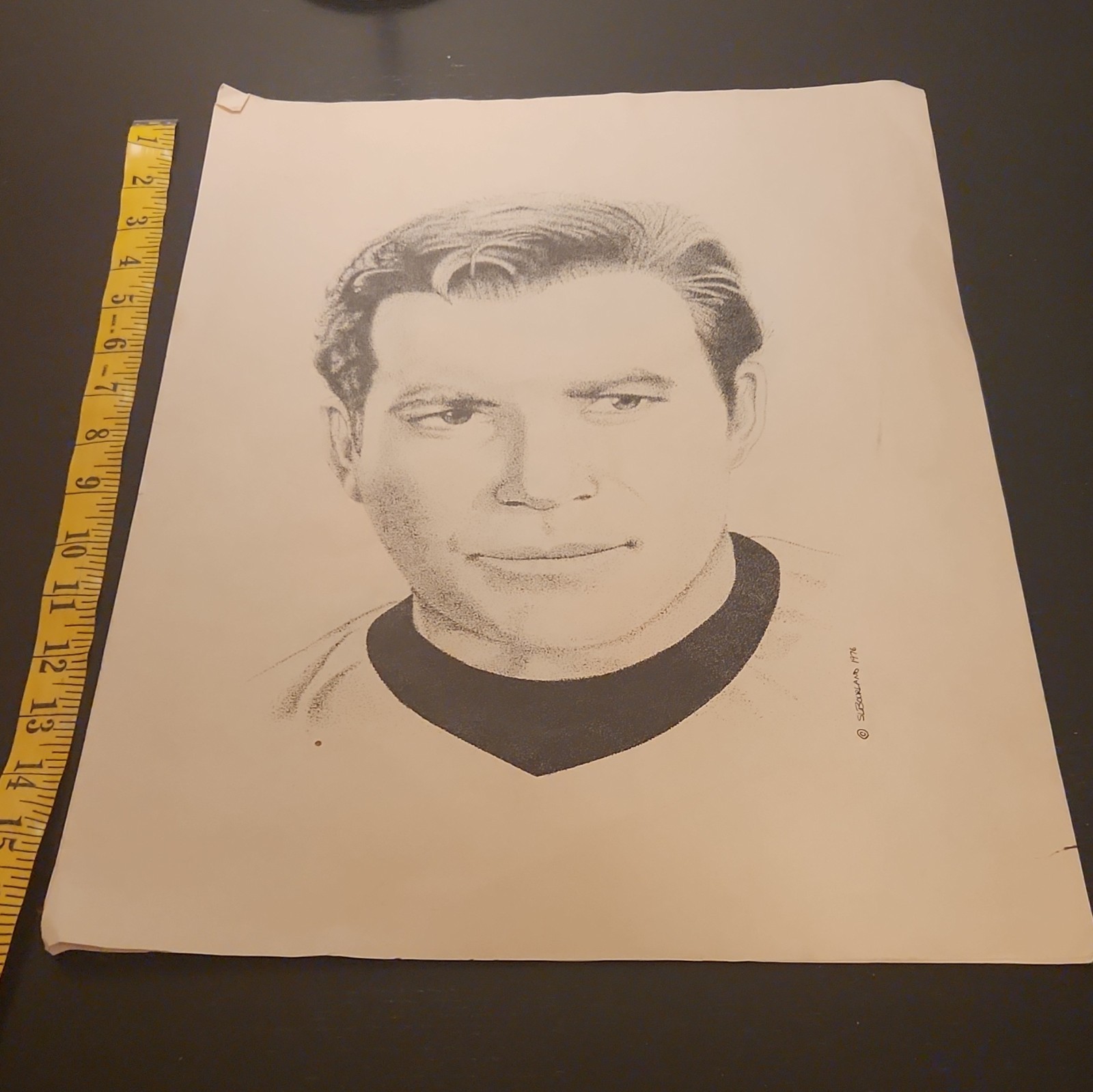 S. Bourdand Star Trek Vintage 1976 B&W Character Portrait Prints Lot of 3