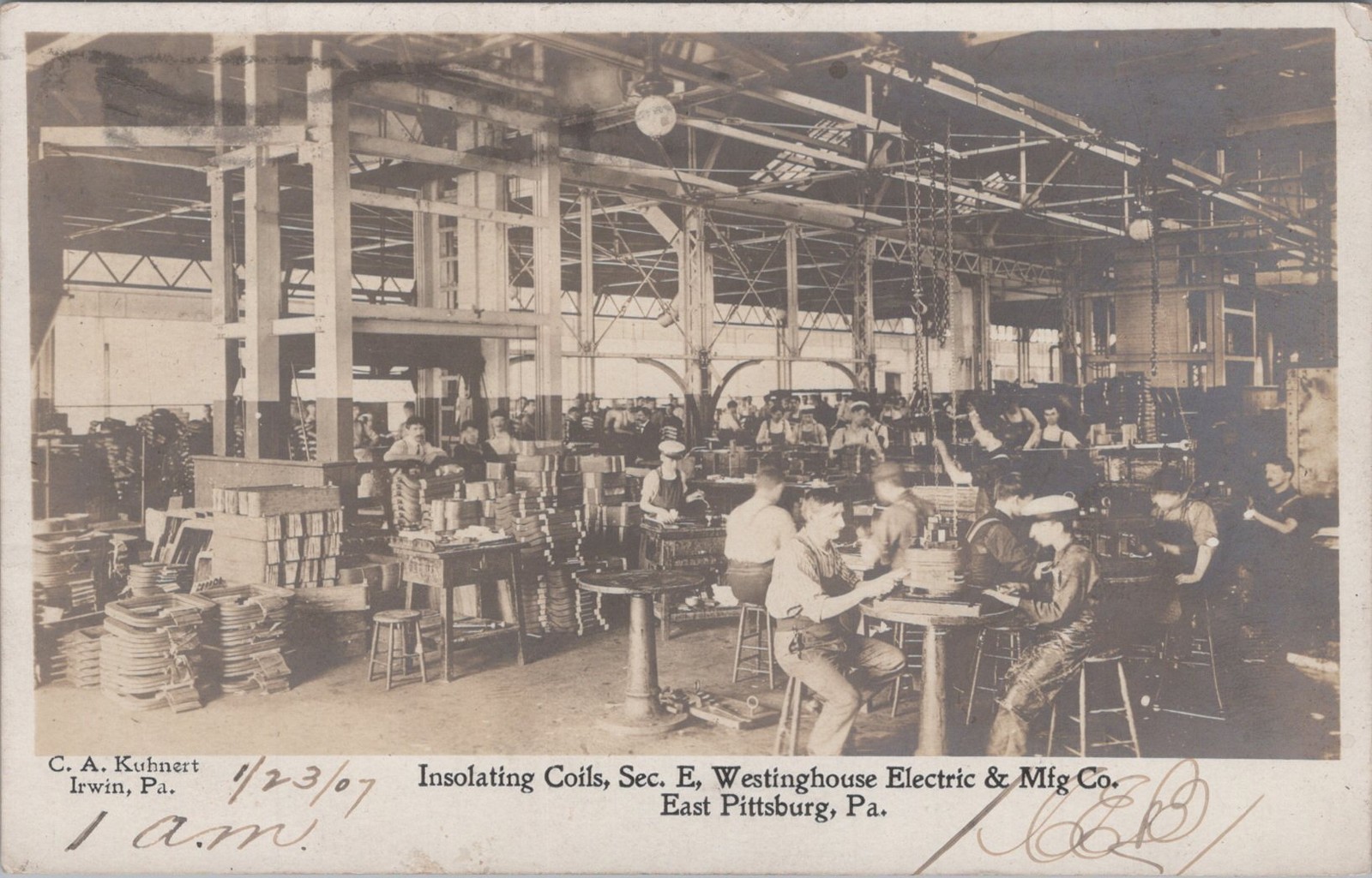 Westinghouse Electric Coils East Pittsburg PA Factory RPPC Kuhnert 1907 Postcard