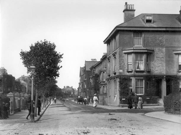 Victoria Road, Deal, Kent, 1890-1910. A view of Victoria Road at t- Old Photo Victoria Road, Deal, Kent, 1890-1910. A view of Victoria Road at t- Old Photo