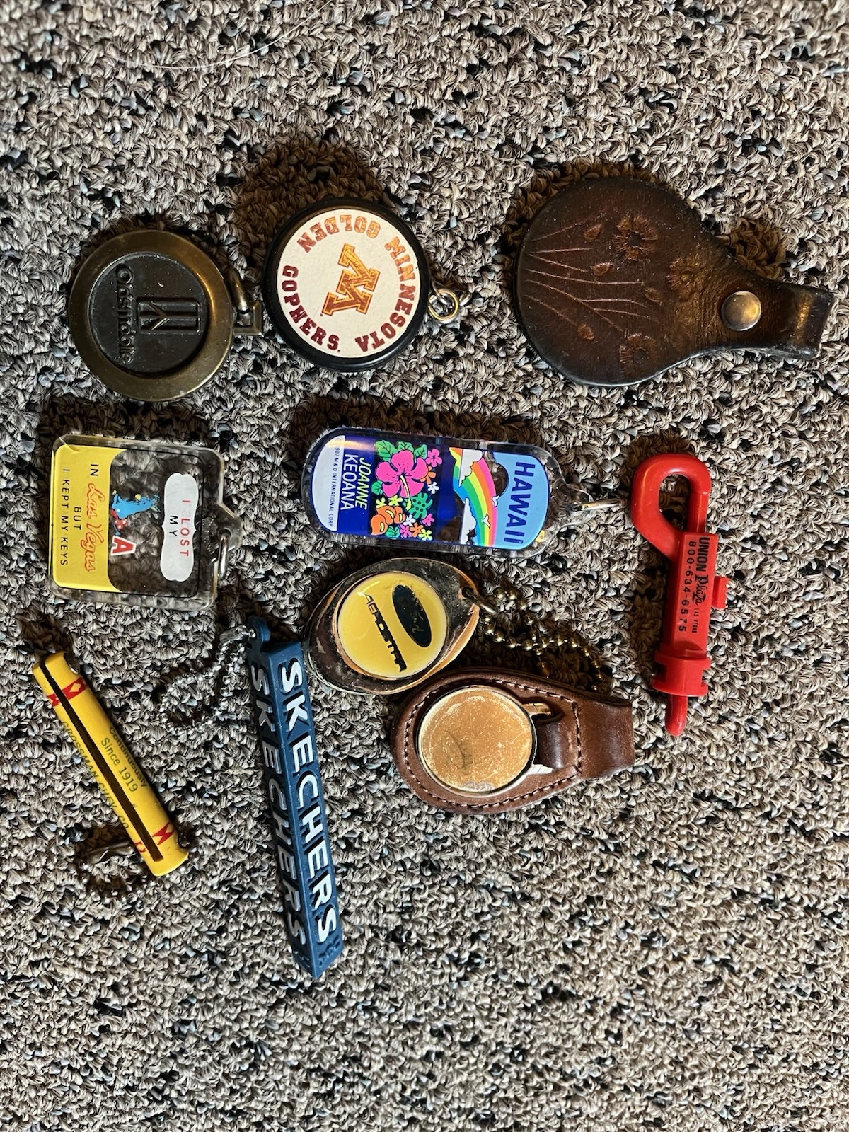 Keychain Lot of 10 Used Variety Vintage Modern Novelty