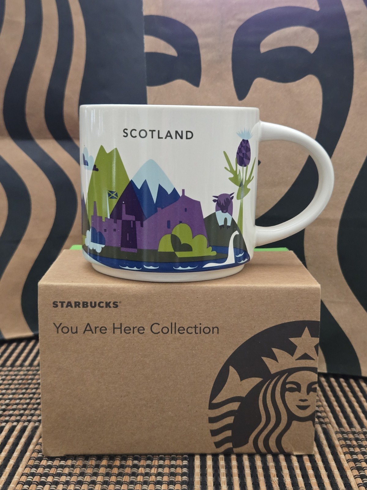 NEW IN BOX Starbucks Scotland You Are Here 14oz Coffee Mug Cup 14 oz