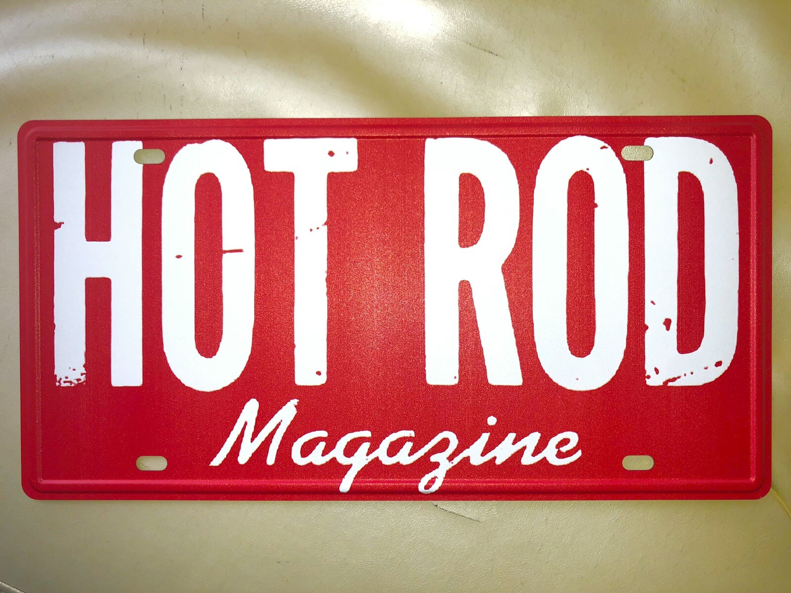 Original Vintage Style Hot Rod Magazine Logo Aluminum Novelty Tag License Plate
