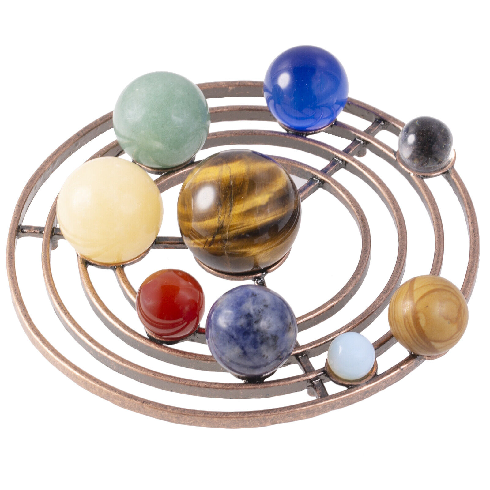 Solar System 9 Planets Crystal Ball Set With Metal Display Stand For Home Decor