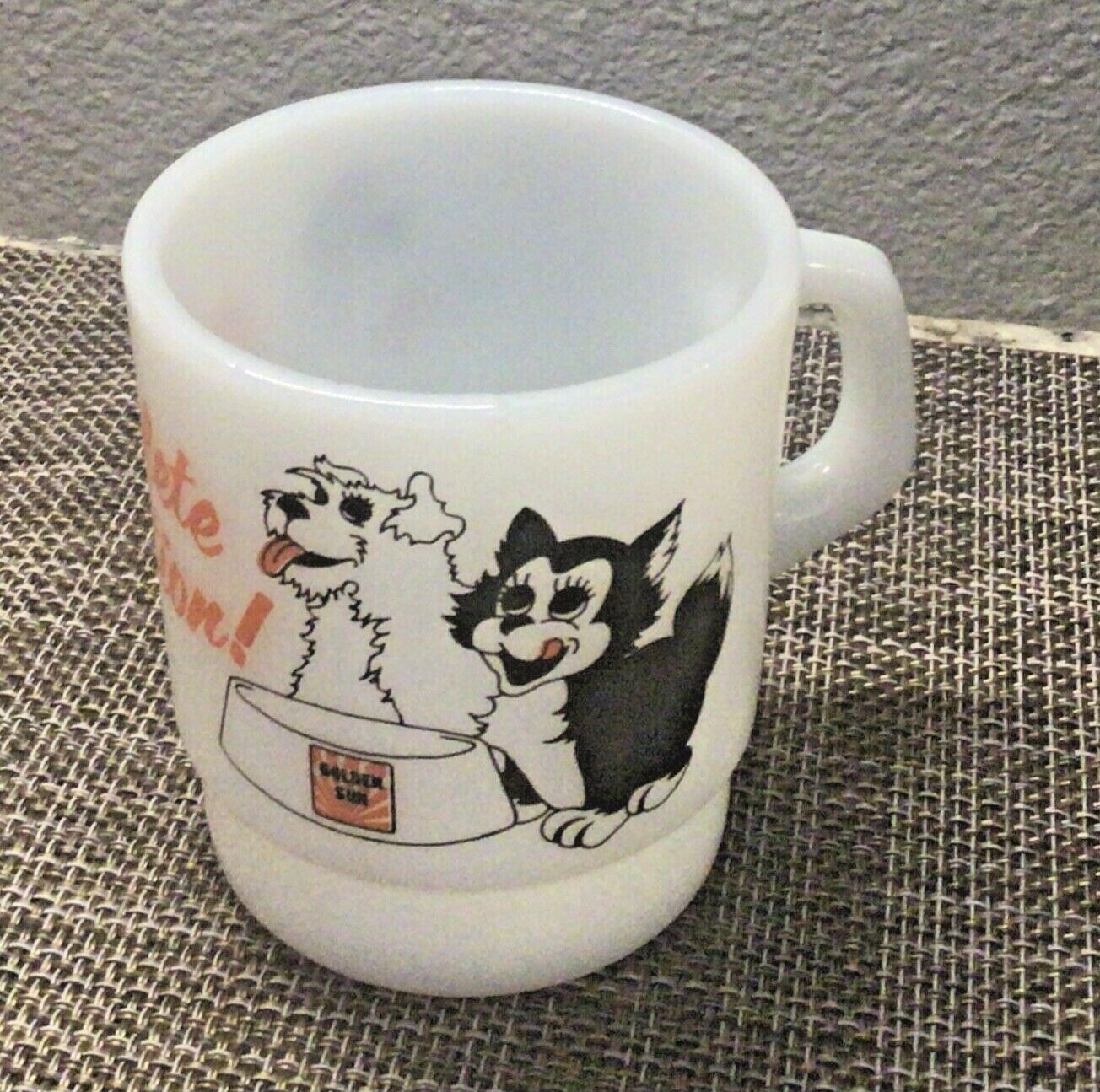Vintage Golden Sun Feeds Complete Nutrition Dog Cat Pet Food Coffee Mug cup