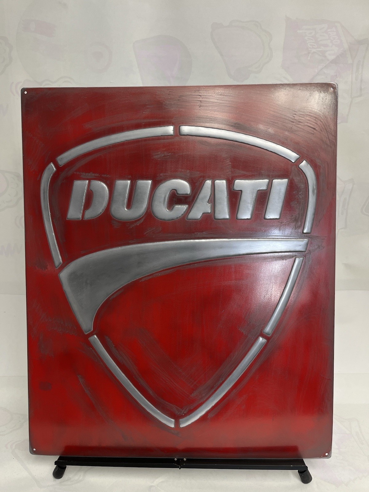 Ducati Vintage Garage Metal Sign 20x24” Handmade Cast Aluminum Relief
