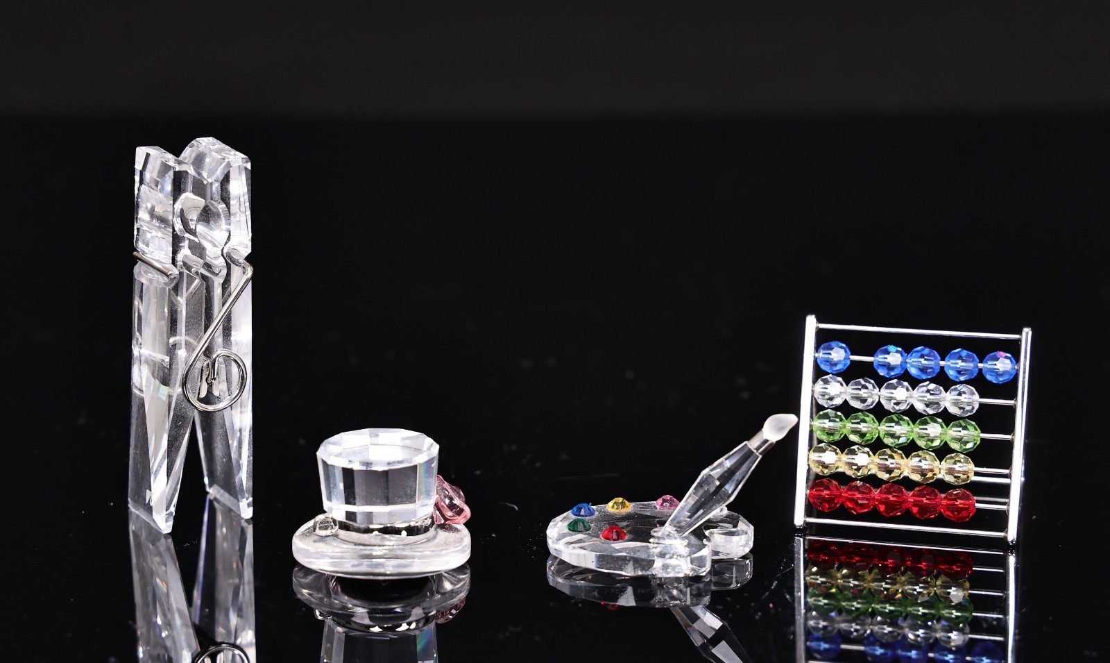 Swarovski Crystal Memories Abacus, Painter\'s Palette, Hat, Clothespin Miniature Swarovski Crystal Memories Abacus, Painter\'s Palette, Hat, Clothespin Miniature