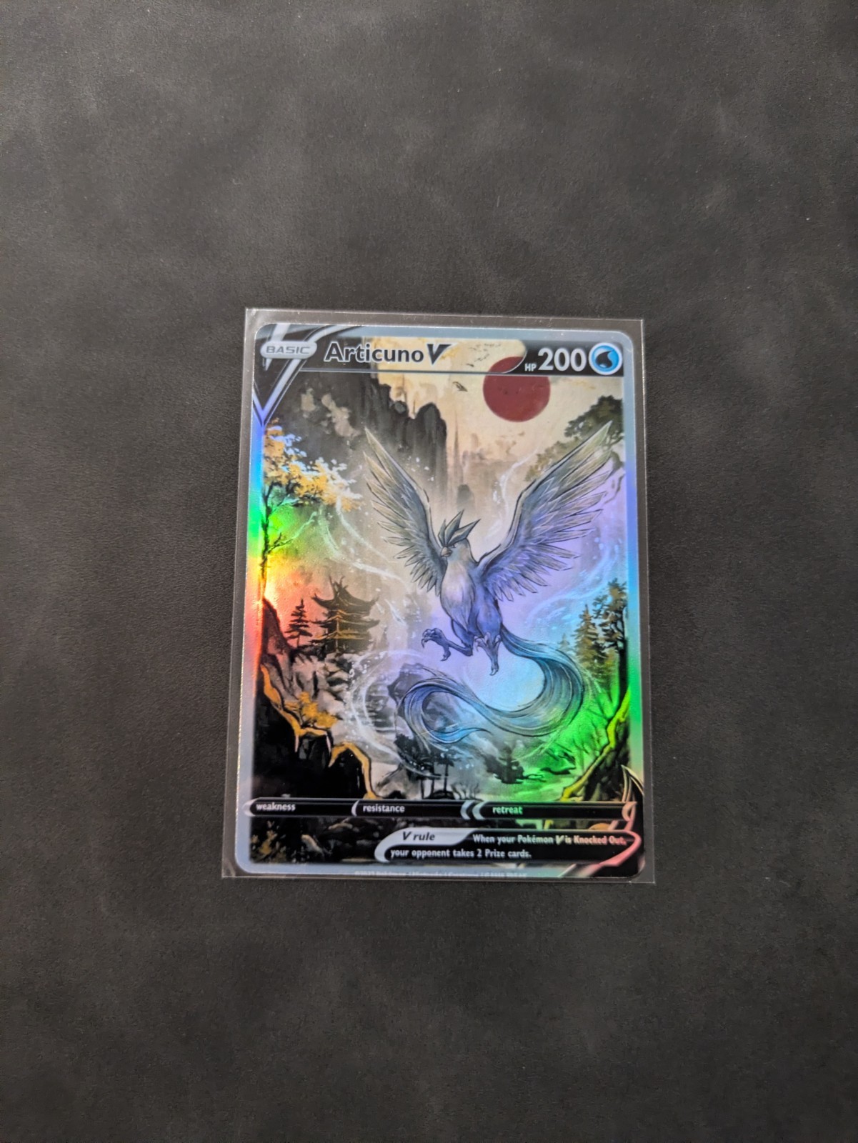 Red Sun Style Articuno Holographic Display Card