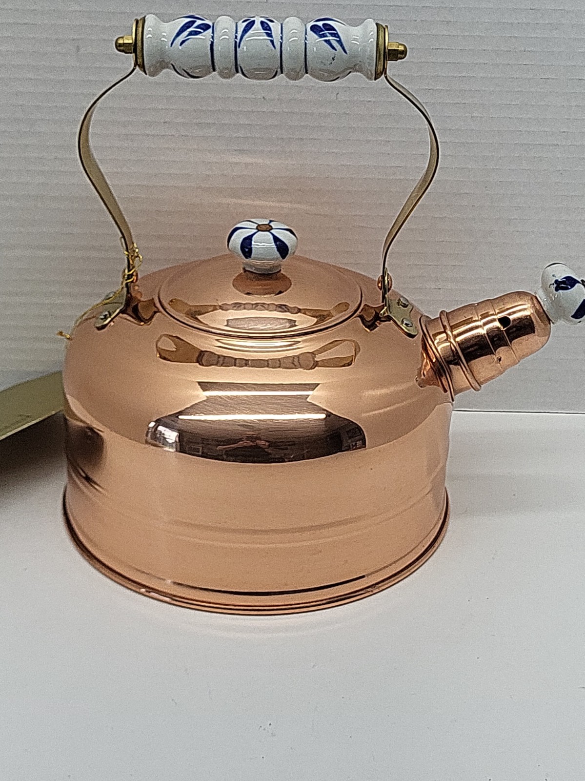 Vintage 1960s Cooktime Copper Teapot Ceramic Accents NEW IN BOX