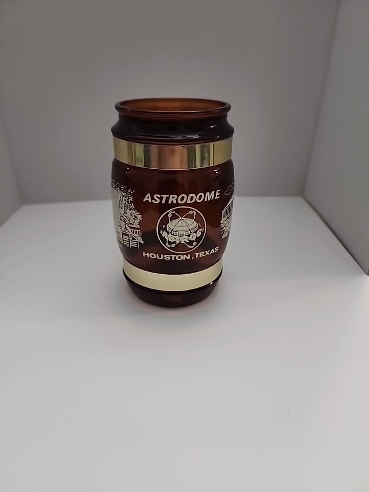 Vtg Houston Astros / Oilers Astrodome Barrel Mug Wood Handle Siesta Ware Western