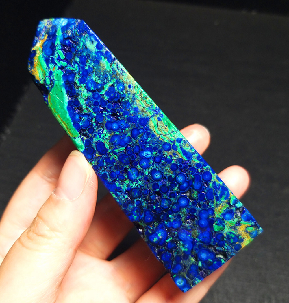 161G Natural Chrysocolla Azurite Malachite Crystal Point Mineral Specimen ZZ351
