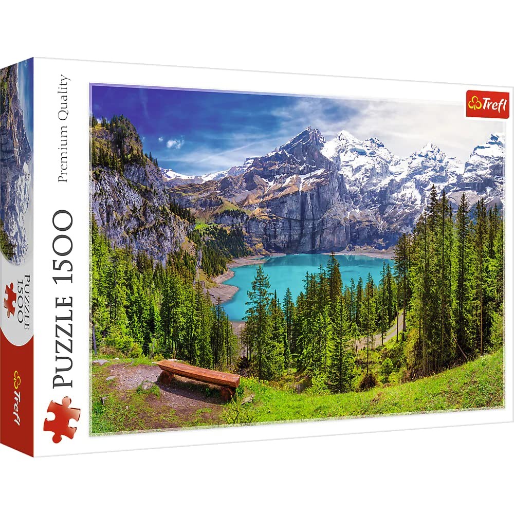 Trefl Lake Oeschinen Alps Switzerland 1500 Piece Jigsaw Puzzle Red 33X23 Print
