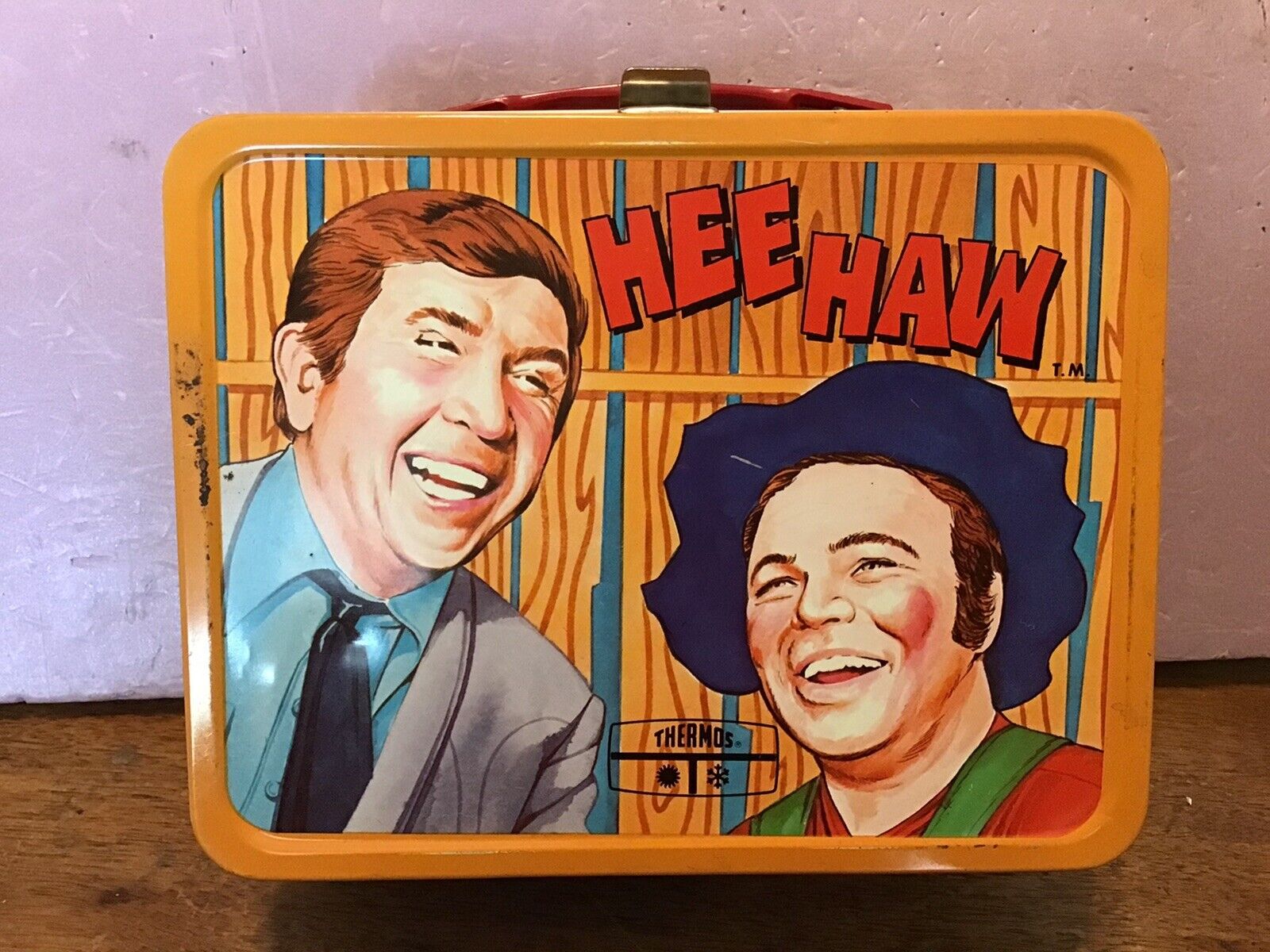 Vintage 1970 Hee Haw Metal Lunch Box Buck Owens Roy Clark With Thermos
