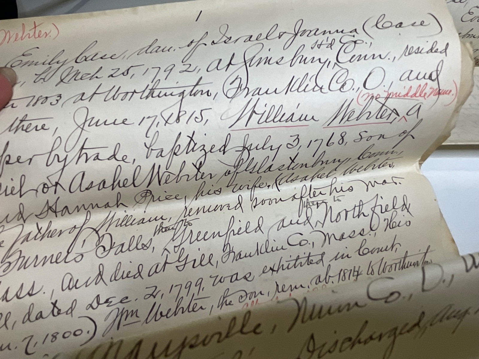 1900-1901 Webster Case Family Genealogy Letters Antique NY CT Research Archive
