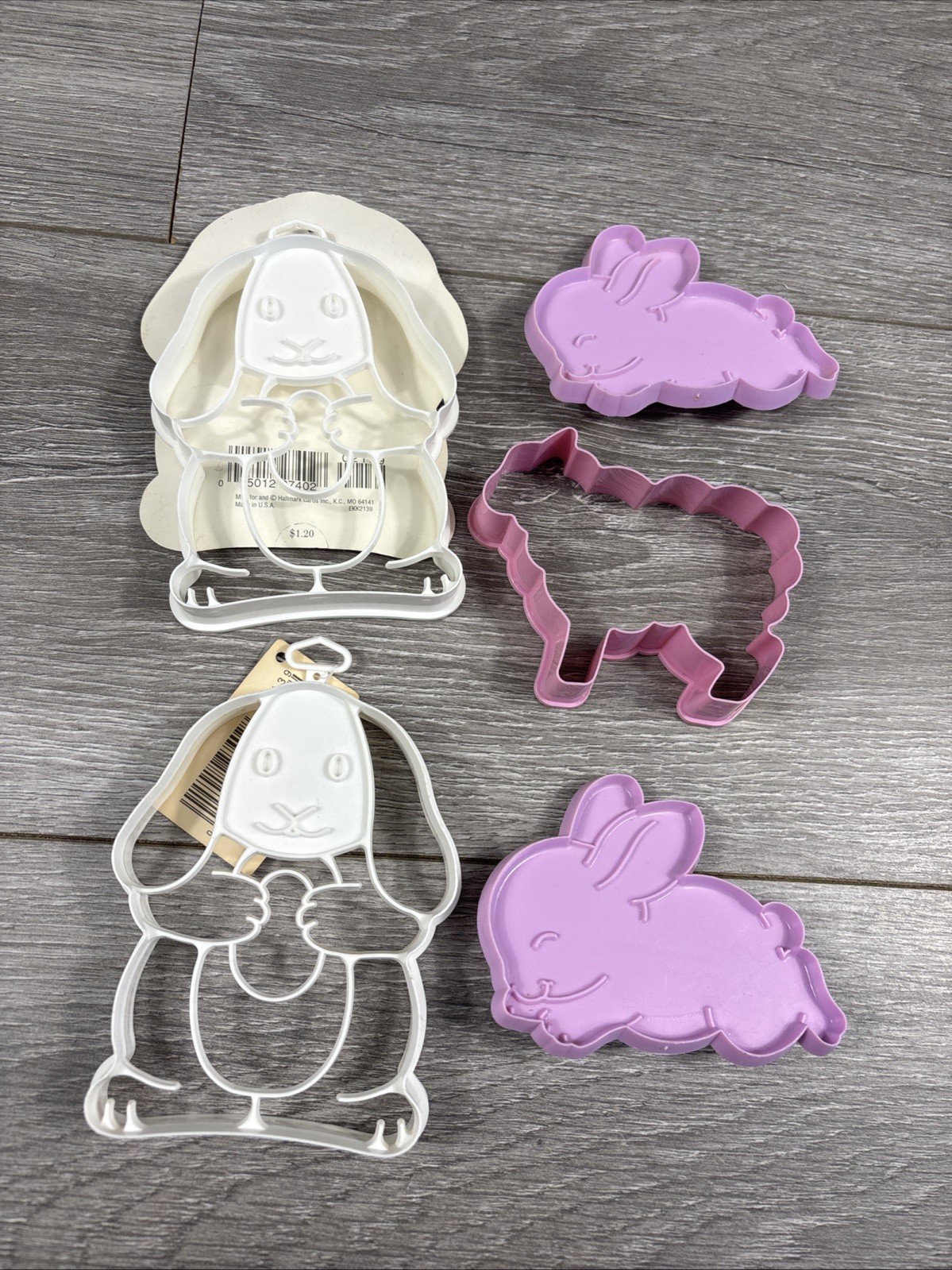 Vintage Hallmark Easter  Cookie Cutters Bunnies And Sheep Good For Playdough Fun
