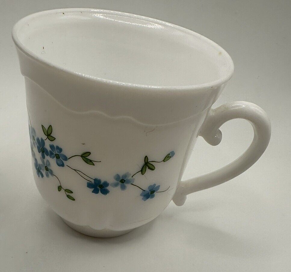 Arcopal France Tea Cup Blue Floral Pattern
