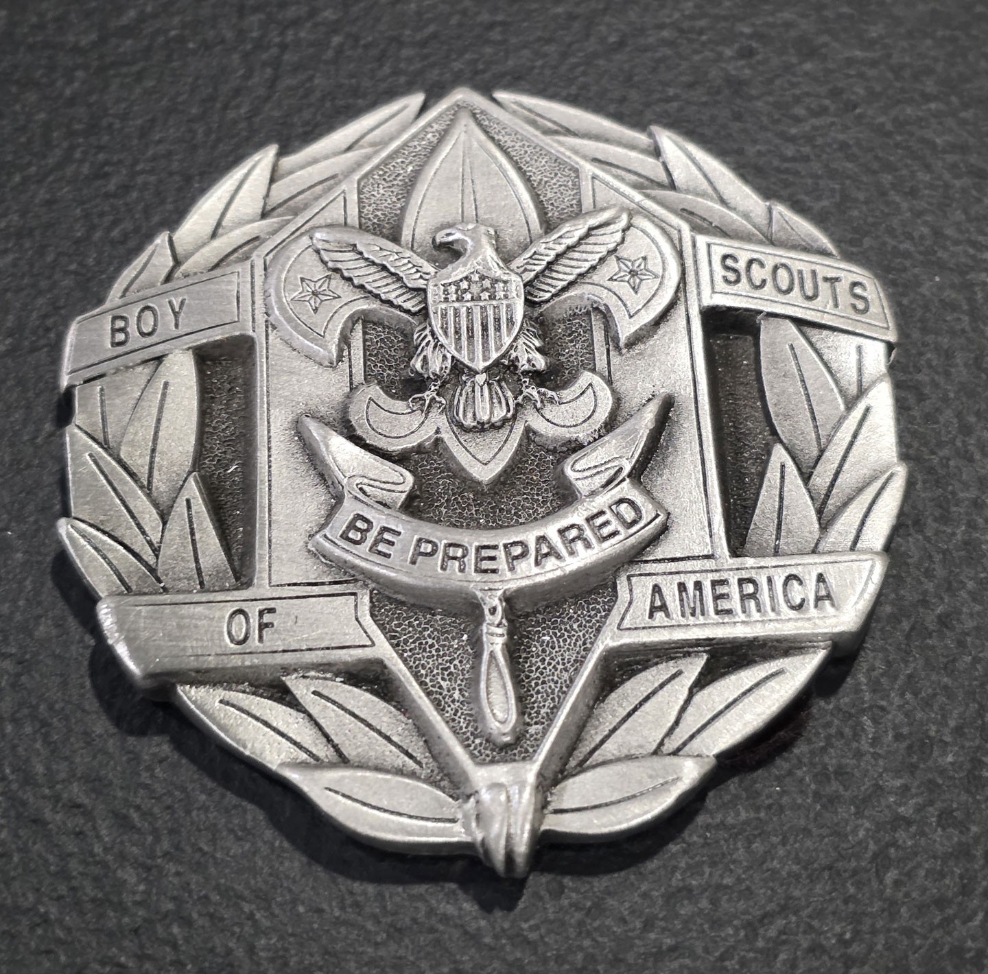 Vintage BSA Boy Scouts Jere B Ratcliffe Chief Scout Executive Pewter Paperweight