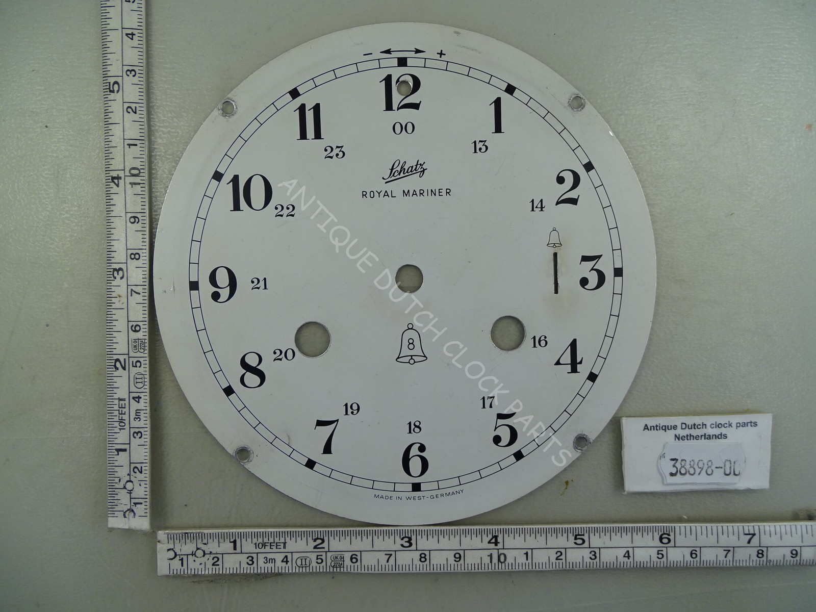 DIAL GERMAN SCHATZ ROYAL MARINER SHIPS CLOCK 1960’S Ø 5 85/128″ OR 14,4 CM WIDE