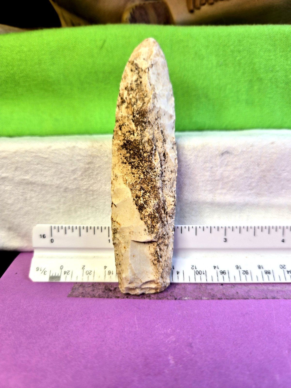 Authentic beautiful, rare paleo Anzik knife fluted Burlington chert Adams co ILL