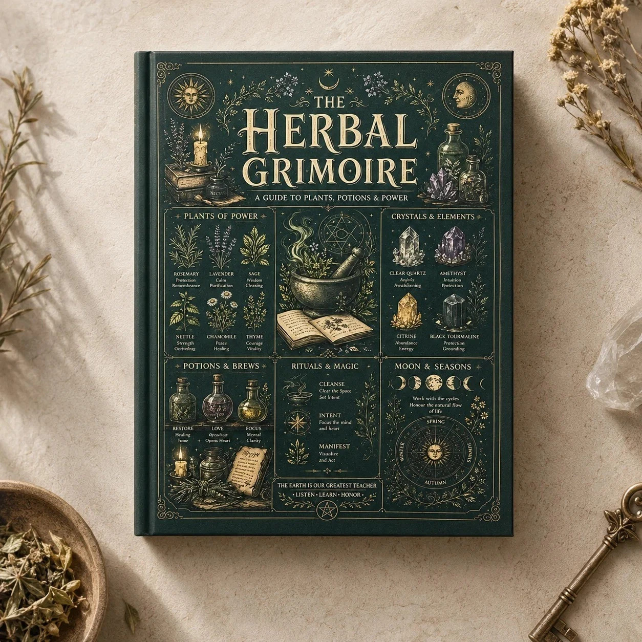 Herbal Grimoire Guide to Plants Potions & Natural Witchcraft A5 Beginner Book Herbal Grimoire Guide to Plants Potions & Natural Witchcraft A5 Beginner Book