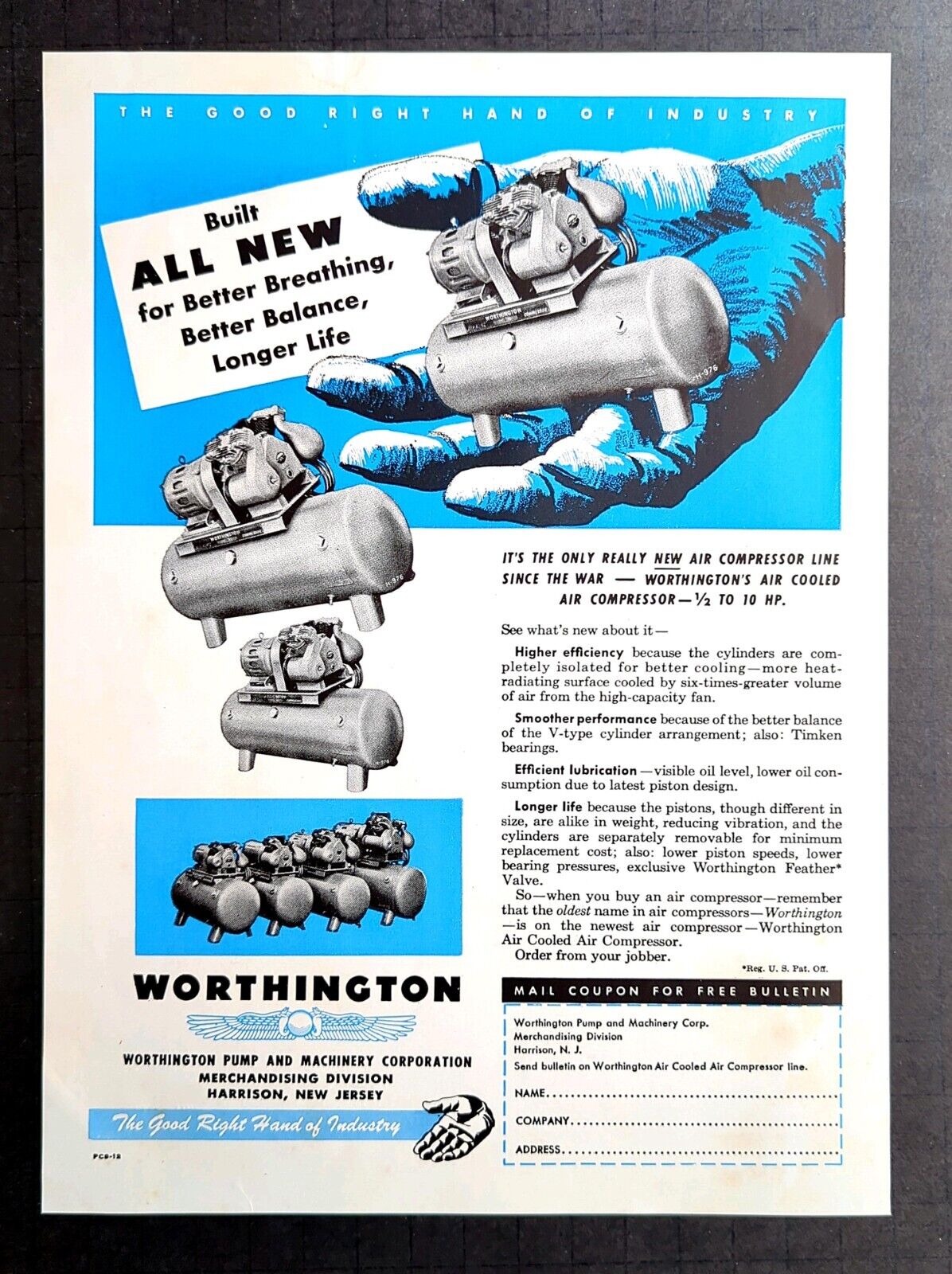 1949 Worthington Pump Machinery Air Compressors Commercial Laundry Trade Ad 118