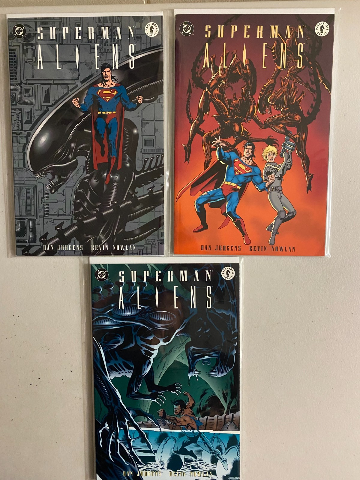 Superman vs Aliens set #1-3 DC Dark Horse (8.0 VF) (1995)