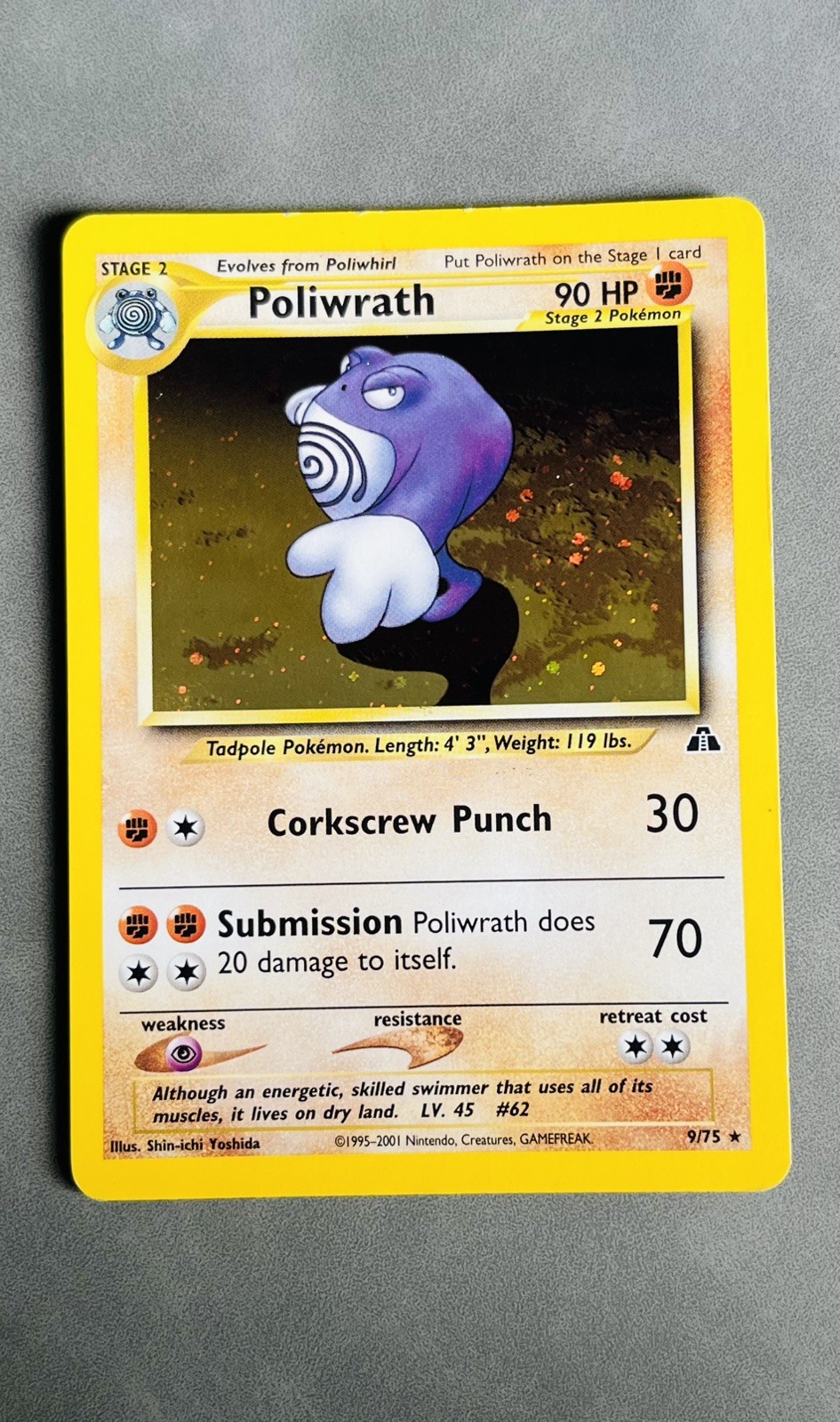 Pokemon TCG - Poliwrath 9/75 Holo Rare - WOTC Neo Discovery 2001 Pokemon TCG - Poliwrath 9/75 Holo Rare - WOTC Neo Discovery 2001