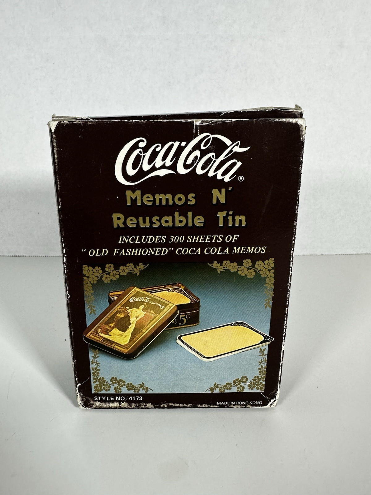 VINTAGE “Old-Fashioned” Coca-Cola Memo Sheets (300) in Original Reusable Tin