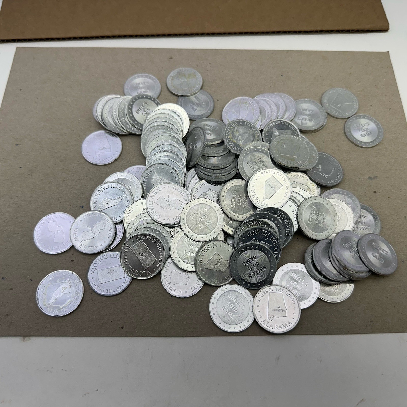 1969 Shell's State of the Union Coin Game aluminum Token Different states 115pcs 1969 Shell's State of the Union Coin Game aluminum Token Different states 115pcs