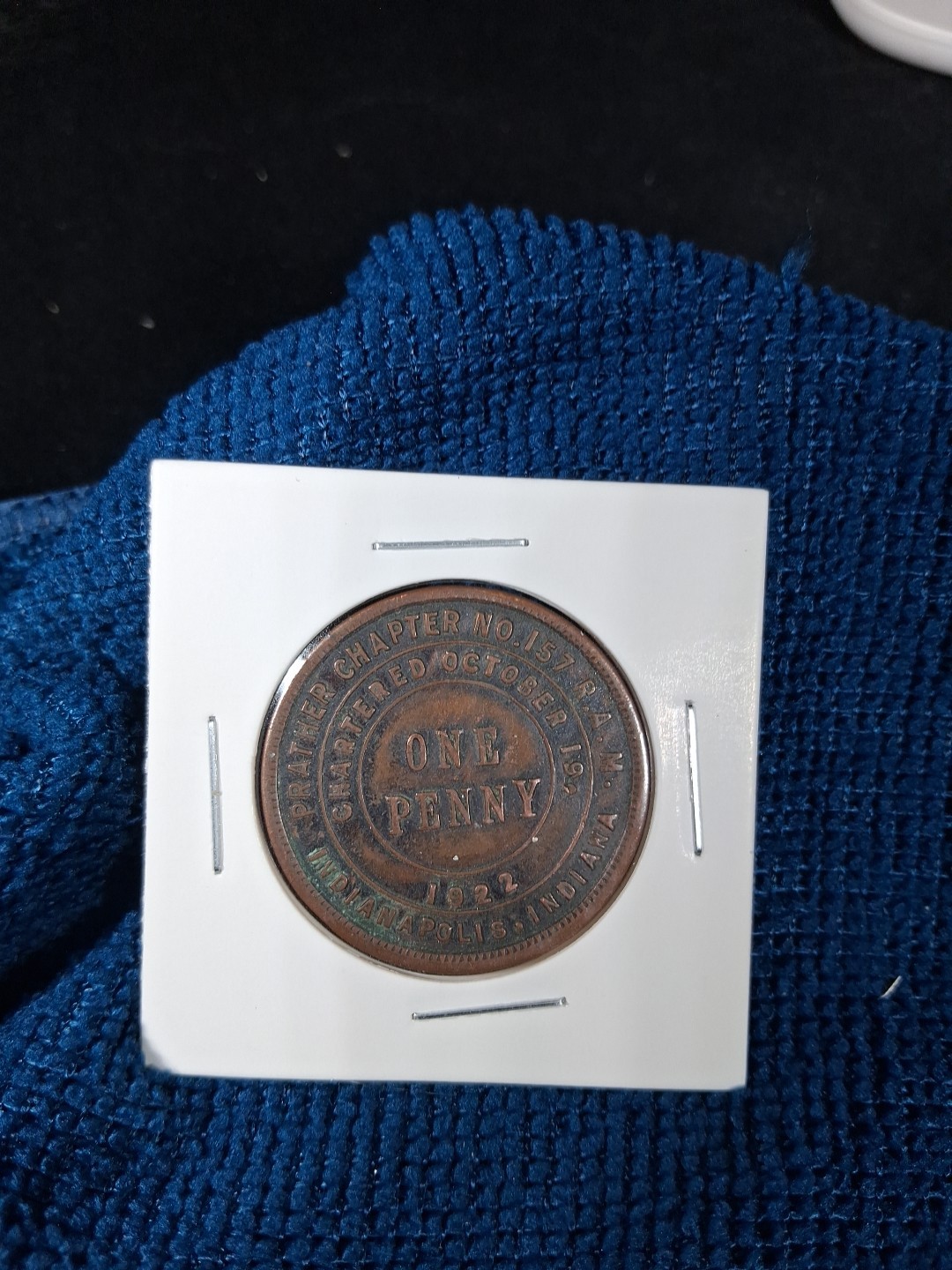 1922 MASONIC CHAPTER PENNY INDIANAPOLIS CHAPTER NO. 35