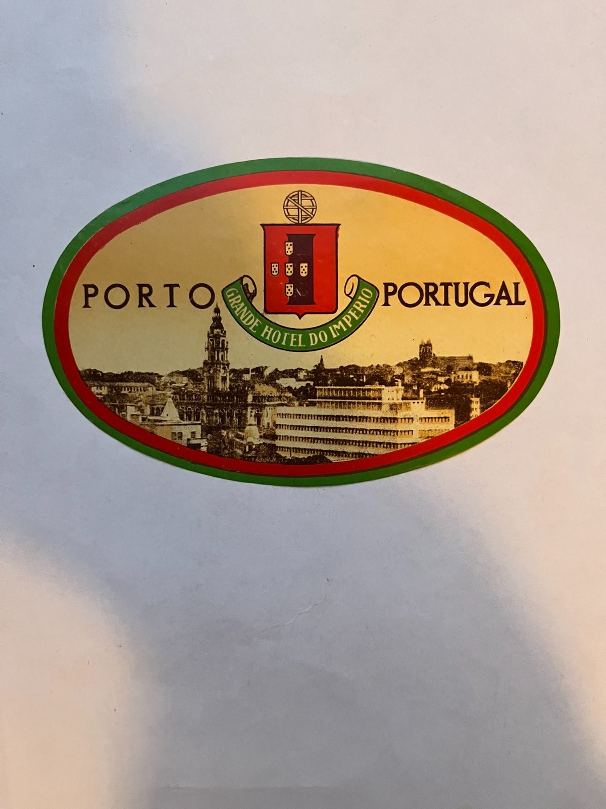 Vintage GRANDE HOTEL DO IMPERIO DECAL Porto, Portugal