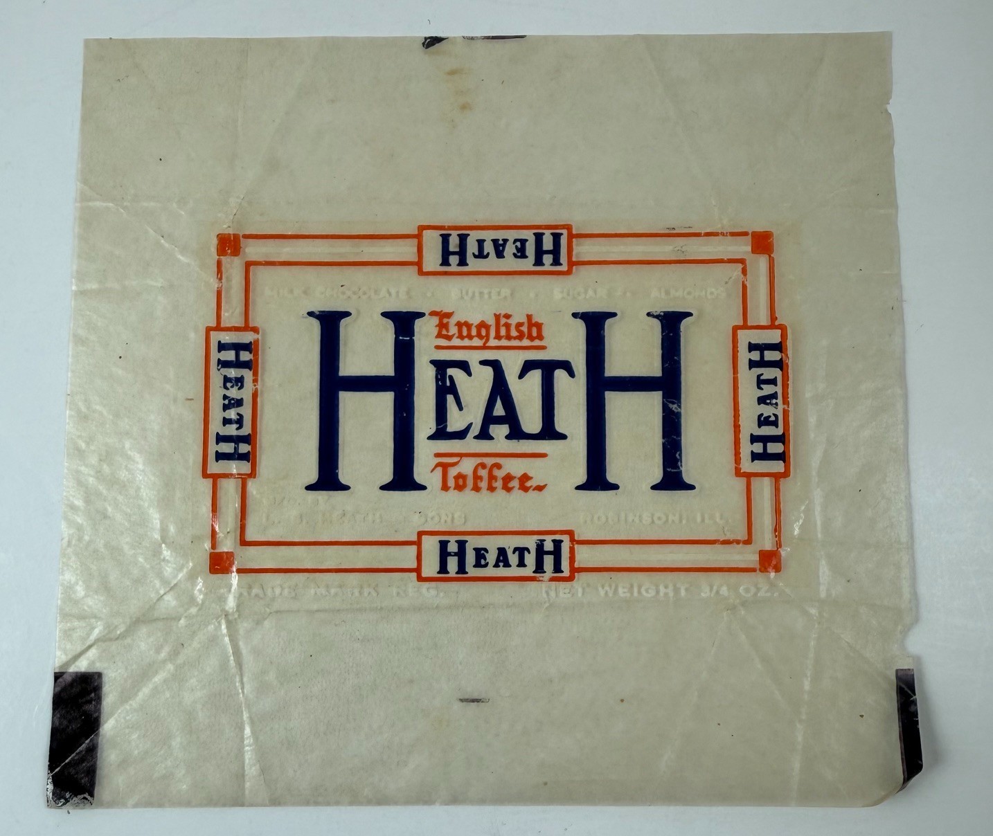 Scarce Vintage Heath English Toffee CANDY BAR WRAPPER Milk Chocolate