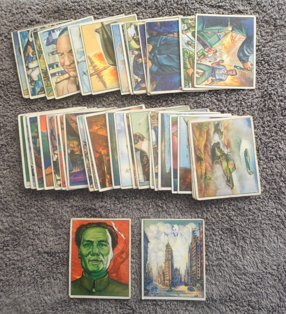 1951 BOWMAN FIGHT THE RED MENACE COMPLETE SET OF 48 CARDS. VG/VG+