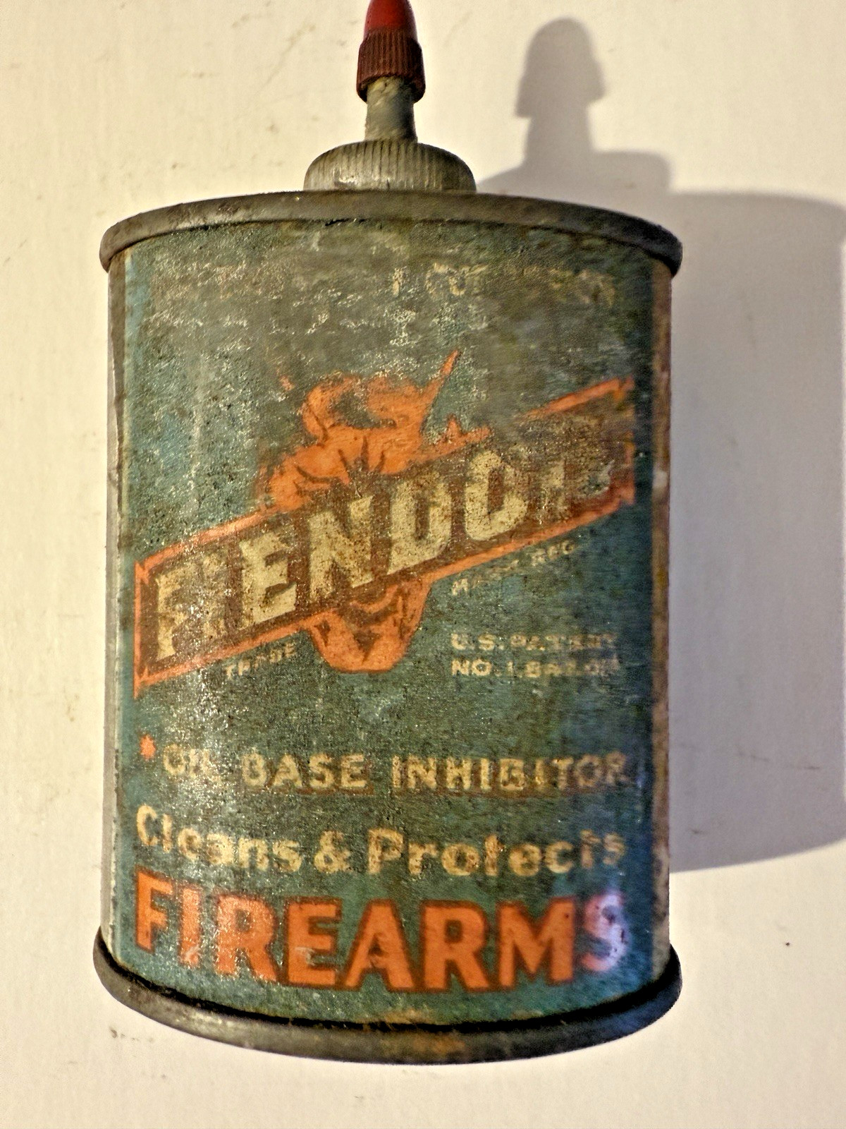 Early FIENDOIL FIREARMS Lead Top, 2 1/4 oz Oiler Can