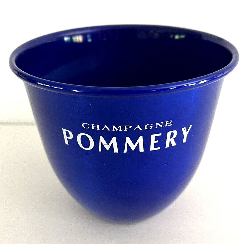 Vintage Aluminum Royal Blue Champagne Bucket Pommery Made in France