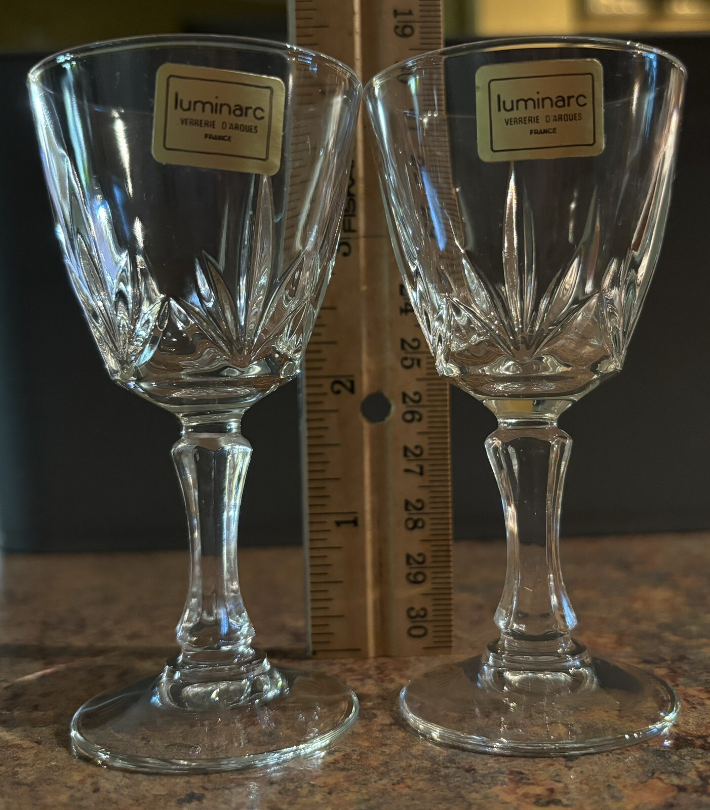 Pair of Vintage Luminarc Verrerie D\'Arques France Crystal Liqueur Cordials