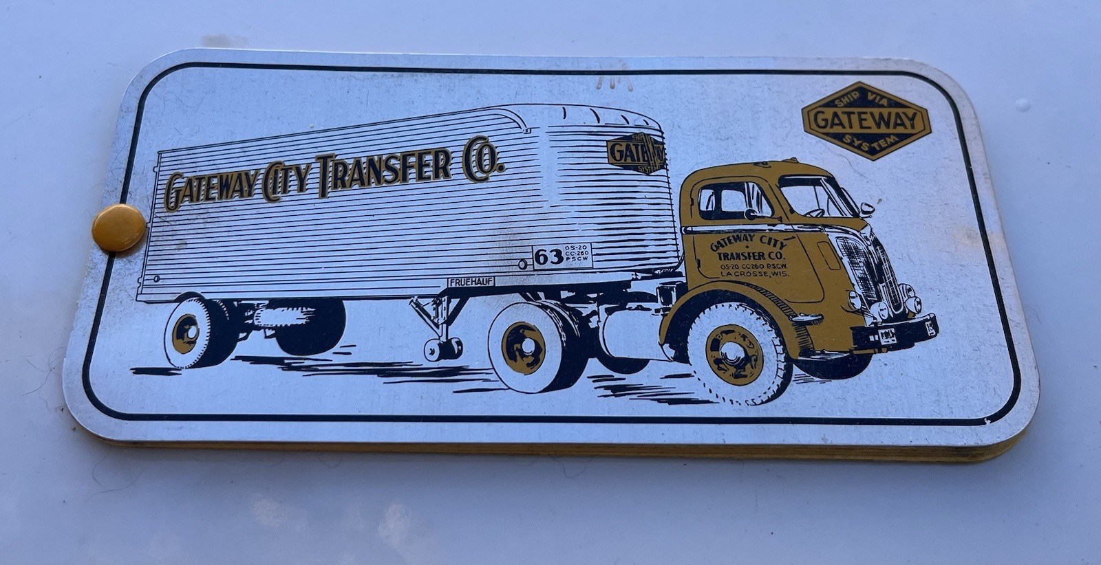 Vintage 1940s Gateway City Transfer Co Trucking Lacrosse WI Blotter Truck