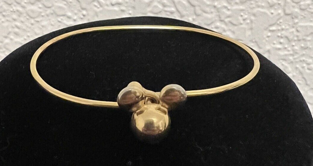 Disney Vintage Napier Mickey Gold Tone Bracelet Cuff.