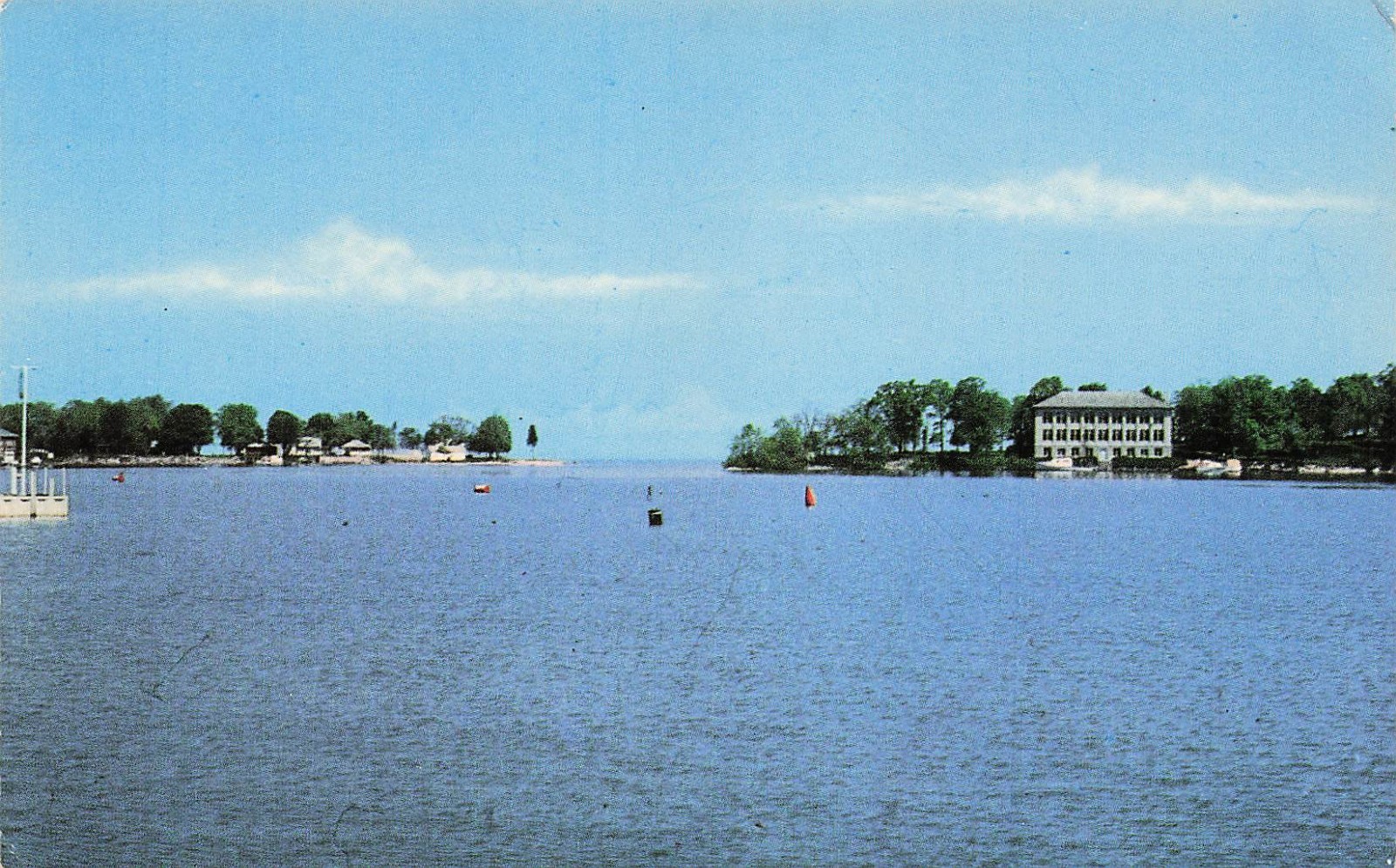 Ohio State University Gibraltar Marine Laboratory Campus Harbor Vtg Postcard J67