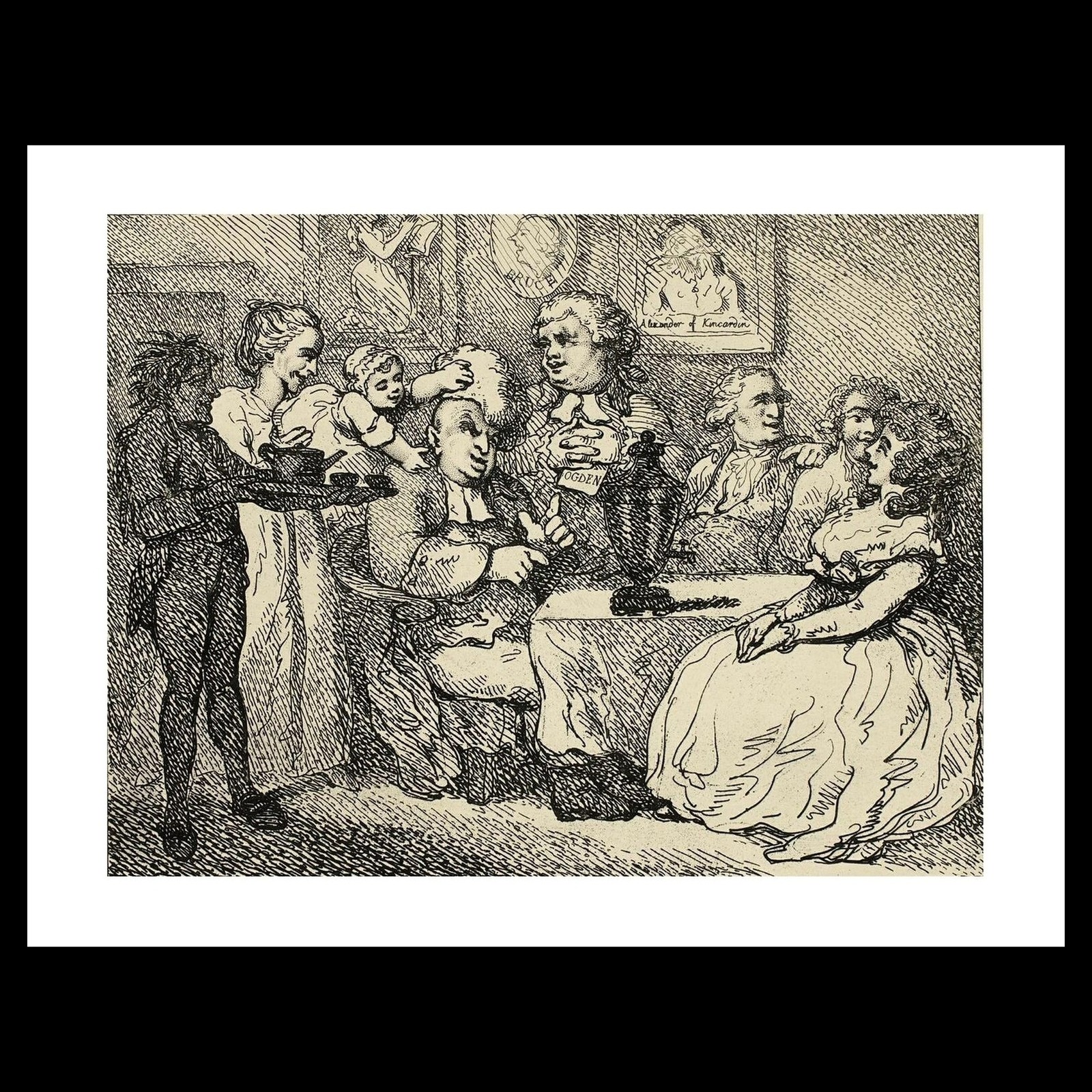 Thomas Rowlandson - Veronica A Breakfast Conversation, from Boswell\'s Tour of th