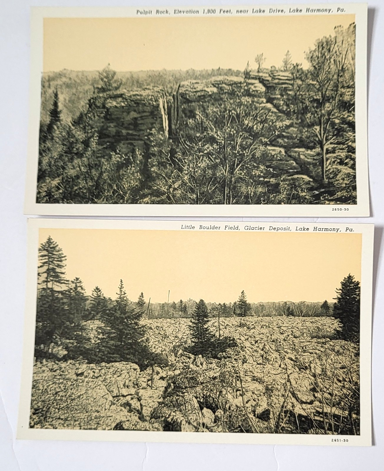 PR VTG LAKE HARMONY PA PC Views PULPIT ROCK LITTLE BOULDER FIELD Glacier Deposit
