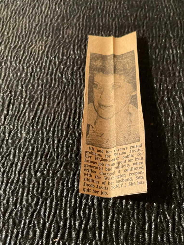 Photo Marion Javits Senator Jacob 1970s Fond Du Lac Wisconsin Newspaper Clipping